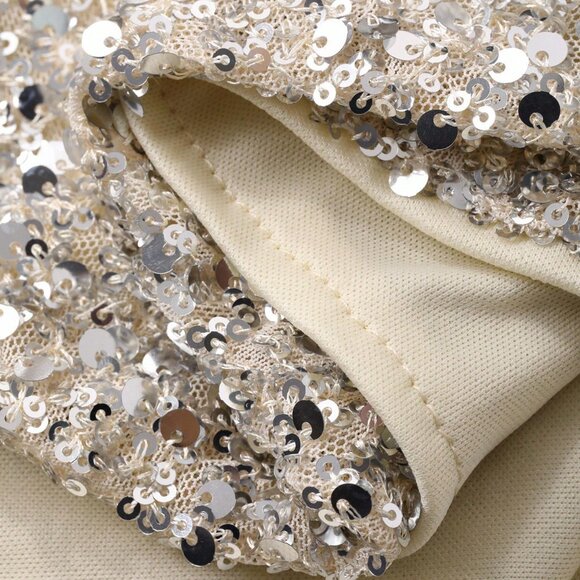 Silver Party Women's Sequin High Waist Short Skirt - Picture 7 of 7